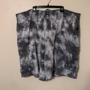 KingSize Size 5XL Big Gray Tie Dye Wash Shorts